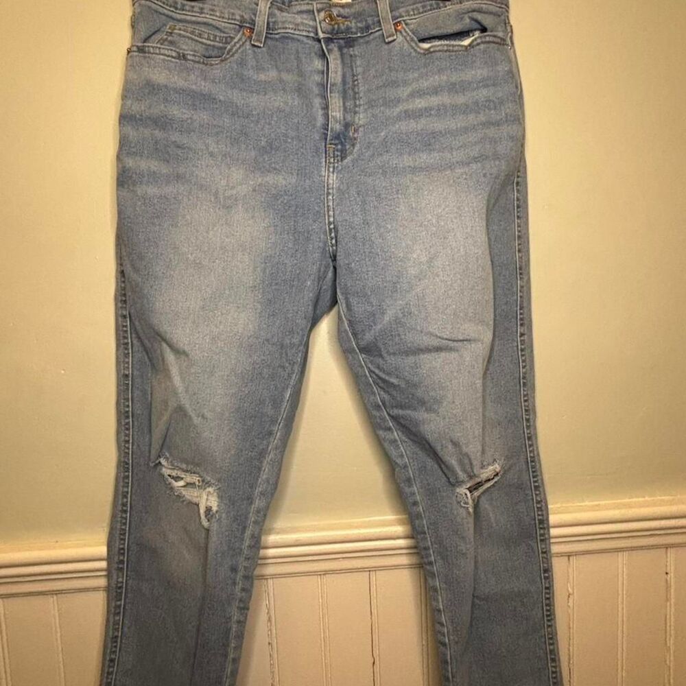 Levi Strauss Heritage Boyfriend Jeans Distressed Light Wash Size 12